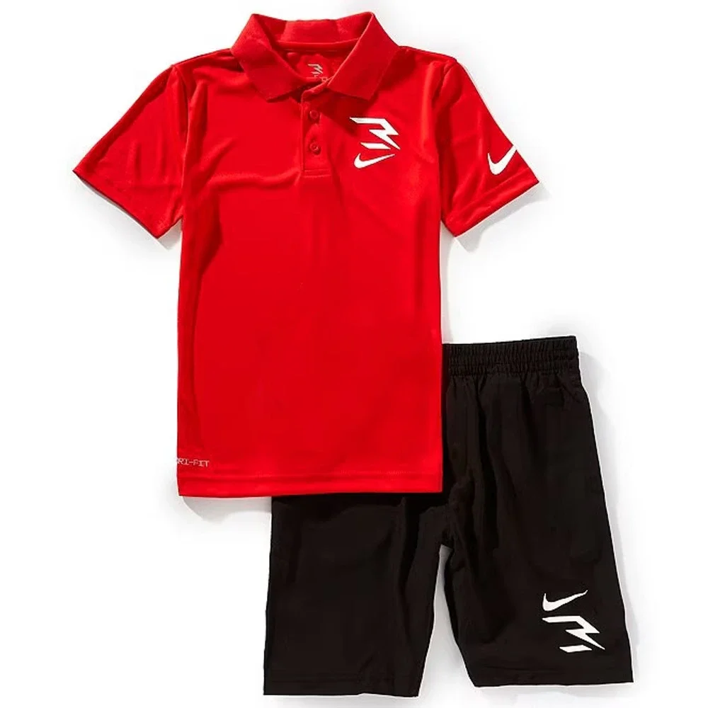 Nike 3BRAND by Russell Wilson Boys Short Sleeve Polo Shirt & Short Set 18 Months
